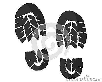 Black army boots footprints, military shoes uniform Cartoon Illustration