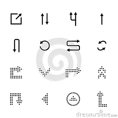 Black arrows icons set, pointers for navigation. Vector symbol for web design Vector Illustration