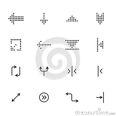 Black arrows icons set, pointers for navigation. Vector Illustration