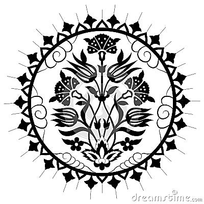 Black artistic ottoman pattern series seventy Vector Illustration