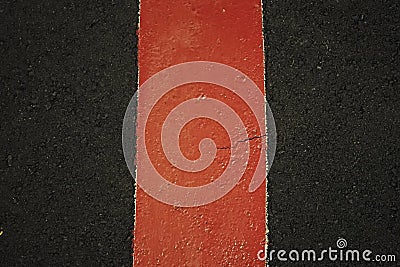 Black asfalt with red line texture background Stock Photo