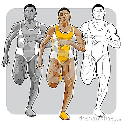 Black athlete Vector Illustration