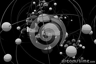Black atom backdrop Stock Photo