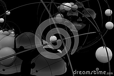 Black atom wallpaper Stock Photo