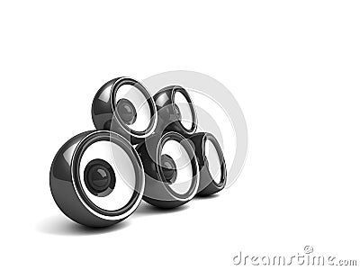 Black audio system Stock Photo