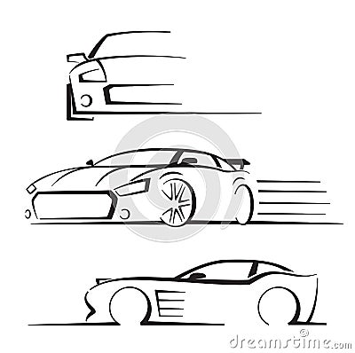 Black auto set Vector Illustration