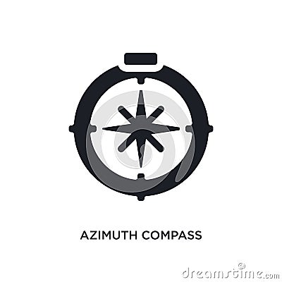 black azimuth compass isolated vector icon. simple element illustration from nautical concept vector icons. azimuth compass Vector Illustration