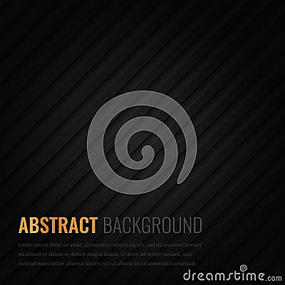 Black background. Abstract geometric template for business. Background texture with square and triangle. Vector Vector Illustration