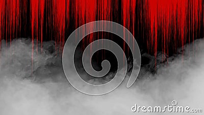 Black background with dripping blood and fog Stock Photo