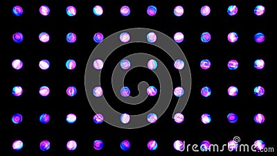 Black background with large number of small shimmering spheres. Computer generated loop animation. Animation. Modern Stock Photo