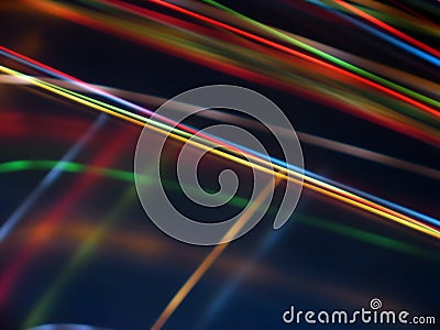 Black background with multicolored luminous lines Stock Photo