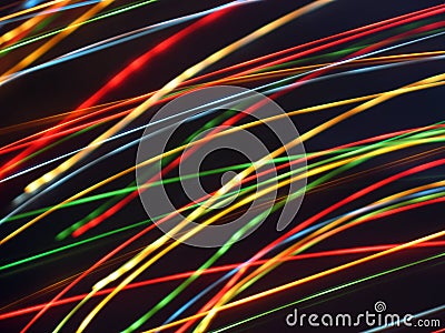 Black background with multicolored luminous lines Stock Photo