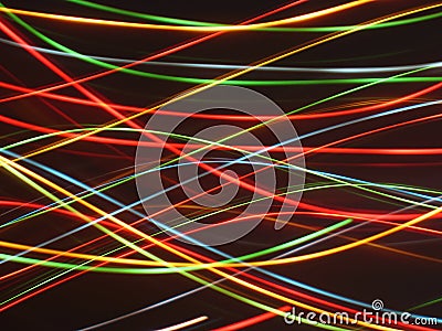 Black background with multicolored luminous lines Stock Photo