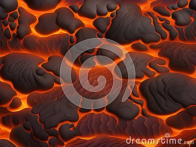 black background with red and yellow flames lava Stock Photo