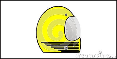 yellow background with two protective helmets Stock Photo