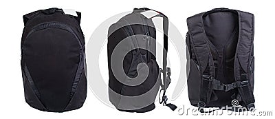 Black backpack isolated on white. Product studio shots Stock Photo