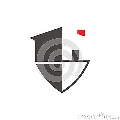 Black badge shield illustration for home protect business Vector Illustration