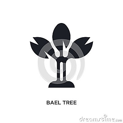 black bael tree isolated vector icon. simple element illustration from religion concept vector icons. bael tree editable logo Vector Illustration