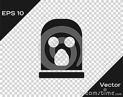 Black Balaclava icon isolated on transparent background. A piece of clothing for winter sports or a mask for a criminal Vector Illustration