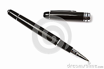 Black Ballpoint Pen Stock Photo