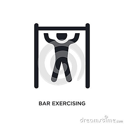 black bar exercising isolated vector icon. simple element illustration from gym and fitness concept vector icons. bar exercising Vector Illustration