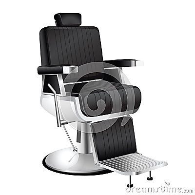 Black Barber Chair Vector Illustration