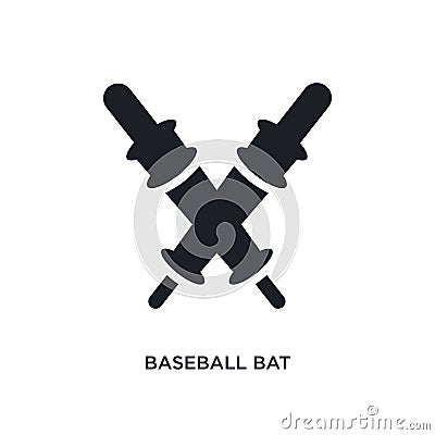 black baseball bat isolated vector icon. simple element illustration from sport concept vector icons. baseball bat editable logo Vector Illustration
