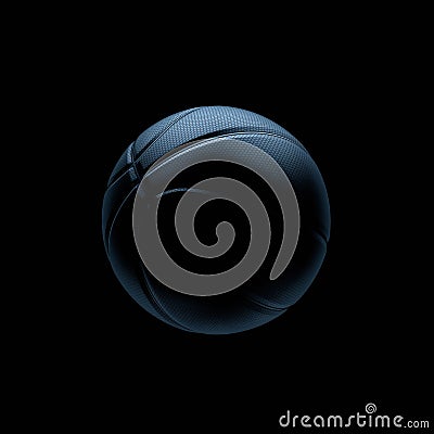 Black basketball with mamba snake texture. 3d rendering Stock Photo