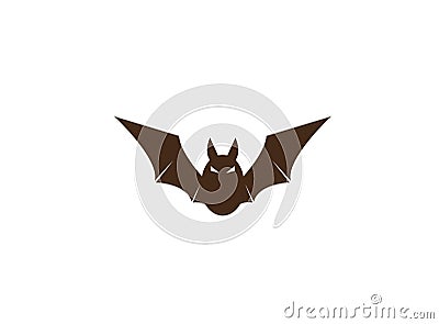 Black bat with angry face and open wings and Fledermaus und FlÃ¼gel logo Cartoon Illustration