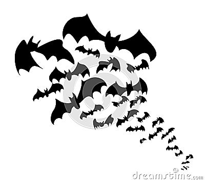 Black bats vector Cartoon Illustration