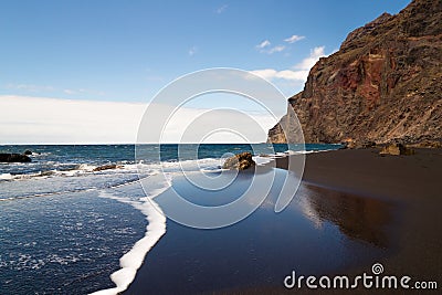 Black beach Stock Photo