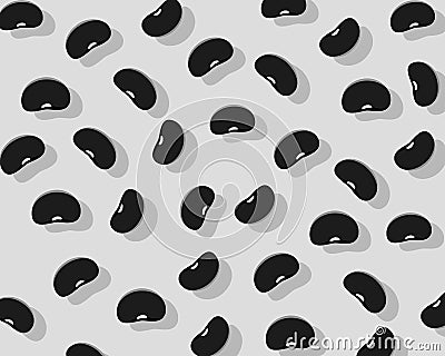 Black bean seamless pattern texture Vector Illustration