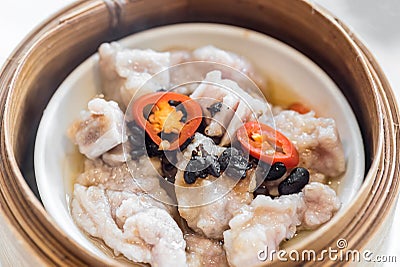 Black bean steamed pork ribs Stock Photo