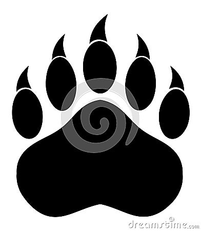 Black Bear Paw With Claws Vector Illustration