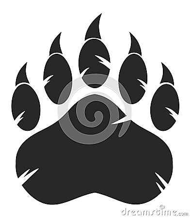 Black Bear Paw With Claws Vector Illustration