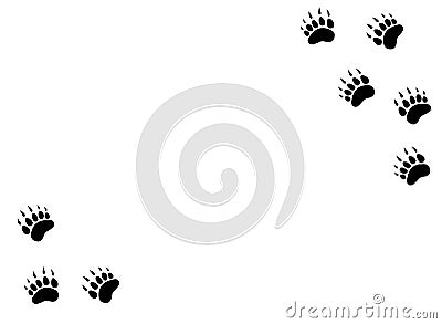 black bear trace silhouette. Vector flat illustration Cartoon Illustration