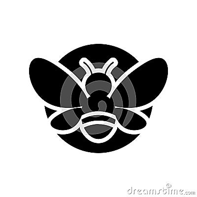 Bumble bee icon logo. Black bee icon isolated on white background Vector Illustration