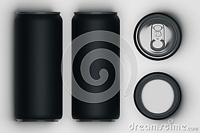 Black beer cans Stock Photo