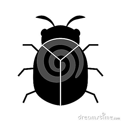 A black beetle of the Coleoptera family on a white background. Stock Photo