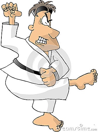 Black belt Cartoon Illustration