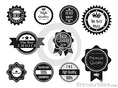 Black Best Quality Guaranteed Stamp Seal Badge Label Stock Photo