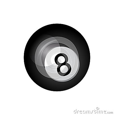 Black billiard ball icon Stock Photo