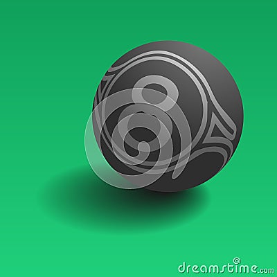 The Black Billiard Ball No.Eight Vector Illustration