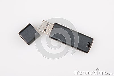 black Blank mockup for design USB Flash Drive closuep Stock Photo
