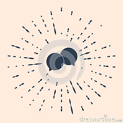 Black Blank speech bubbles icon isolated on beige background. Abstract circle random dots Illustration Vector Illustration