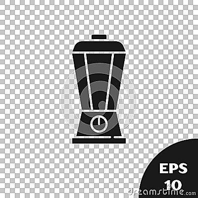Black Blender icon isolated on transparent background. Kitchen electric stationary blender with bowl. Cooking smoothies Vector Illustration