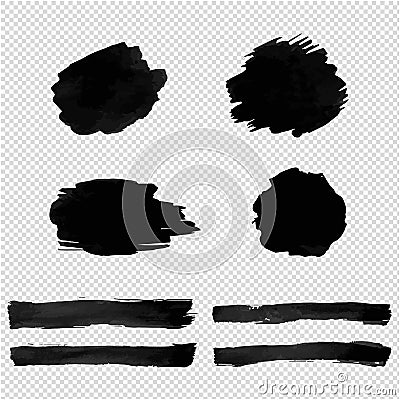 Black Blot Isolated Transparent Background Vector Illustration