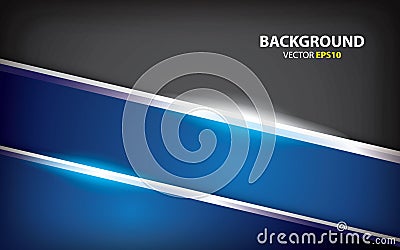 Black and blue abstract background with silver glossy. minimal concept Vector Illustration