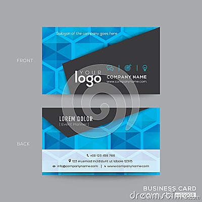 Black and Blue modern business card design Vector Illustration