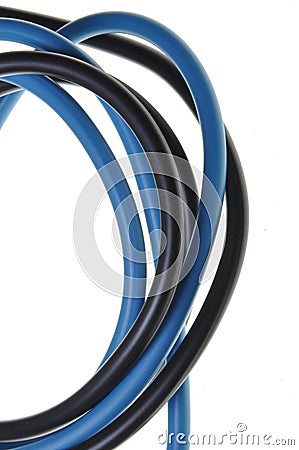 Black and blue power cable Stock Photo